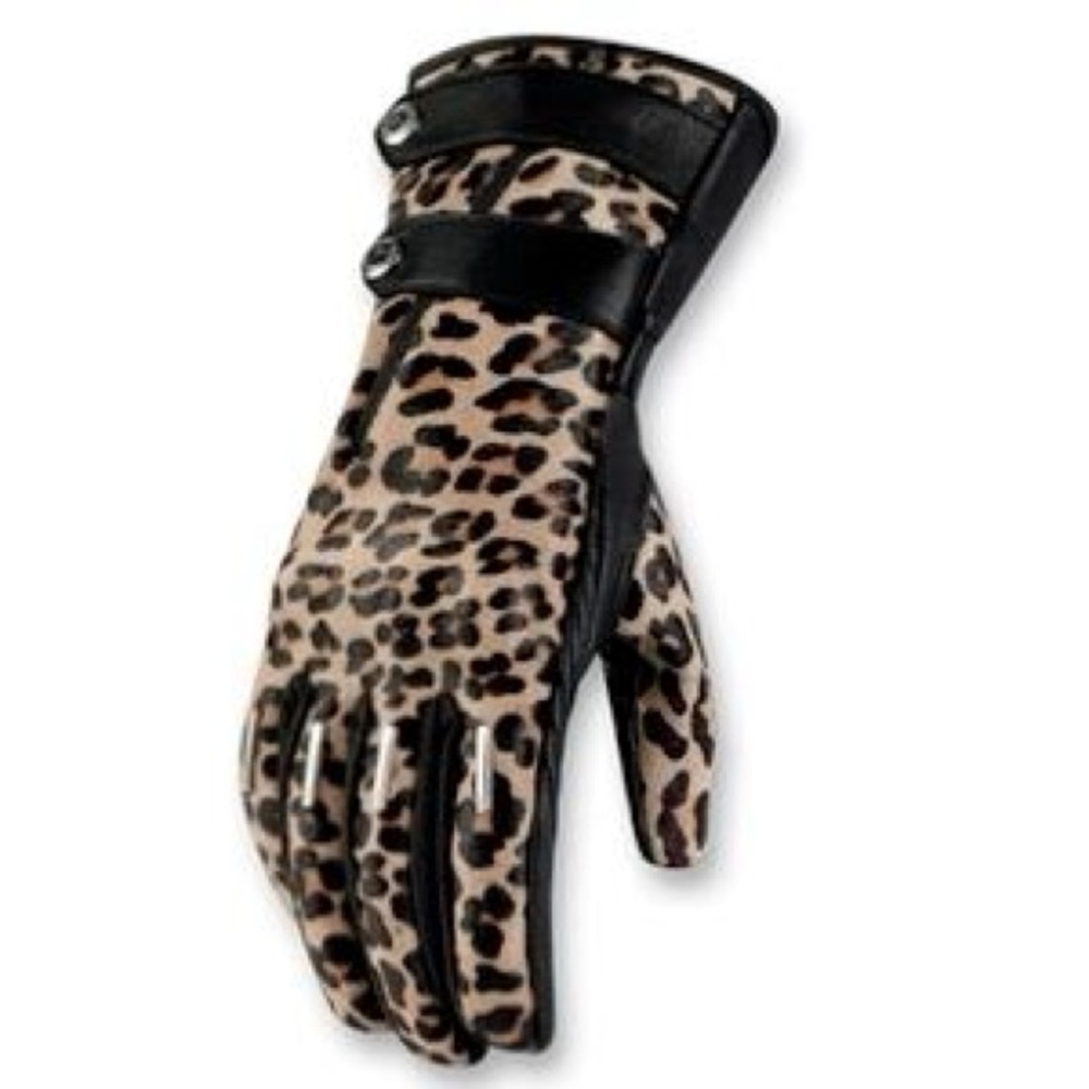 Icon 1000 Catwalk Leopard Moto Lambskin Riding Gloves EUC medium